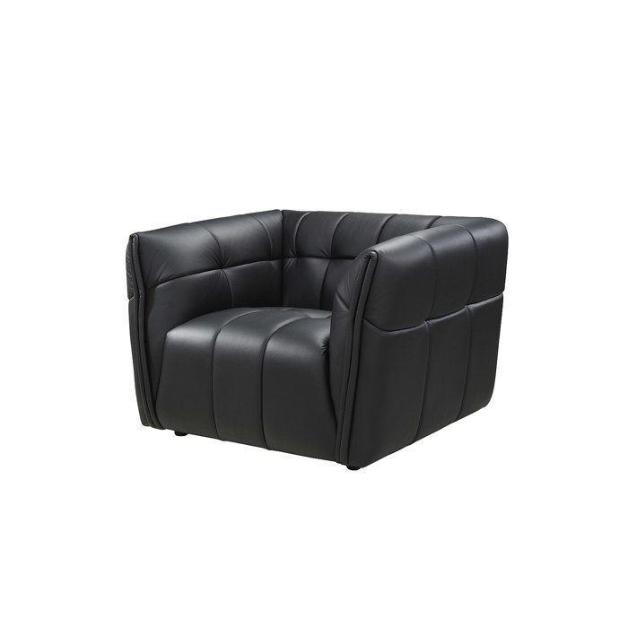 Fauteuil en cuir noir DUGORI
