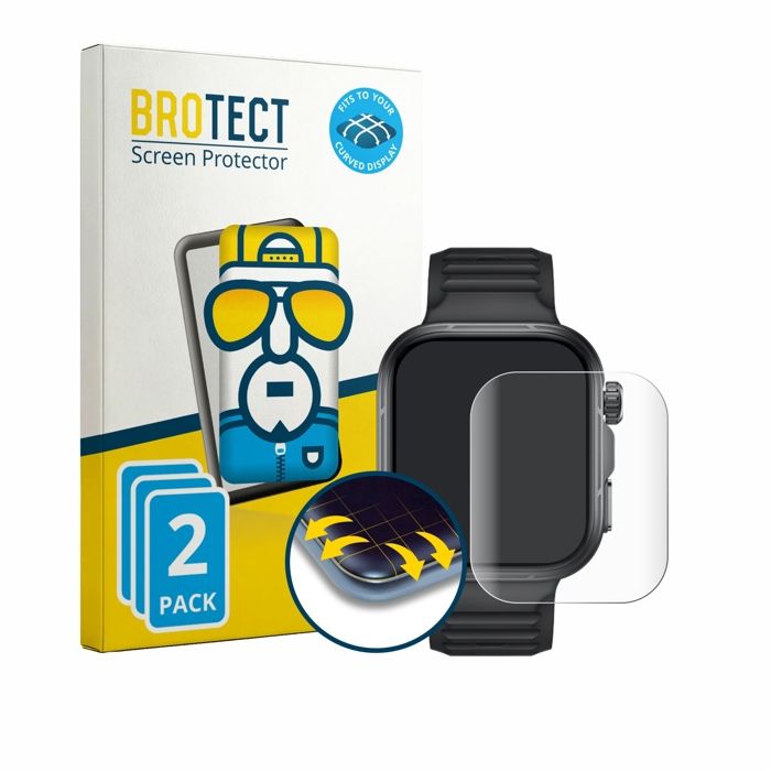 Protection Intégrale 3D Incurvé BROTECT pour Huawei Watch Fit 5 Pro 2 Pièces - Couverture Complète Film Protection Écran