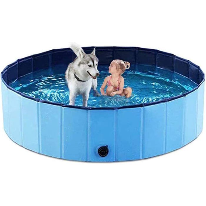 Piscine Pour Chiens Et Enfants(M: 80X20Cm)Piscine Pliable Pour Chiens Baignoire Antidérapante En Pvc Stable Pour Chiens De [IN90]