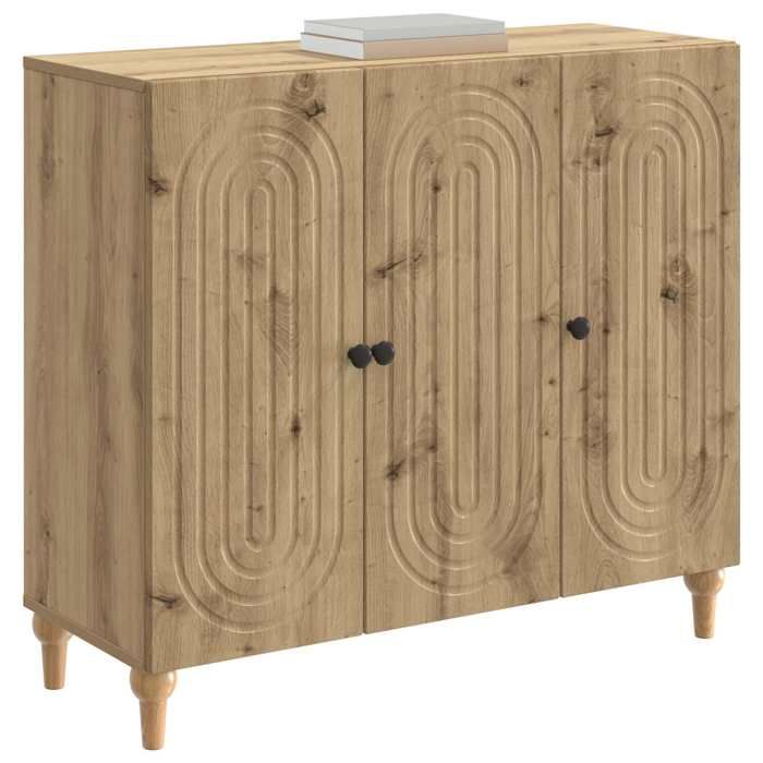 Buffet bas séjour{1 pièce}meuble de rangementdesign épuré Chêne artisanal 89 x 345 x 80 cm Bois dingénierie gee80b17
