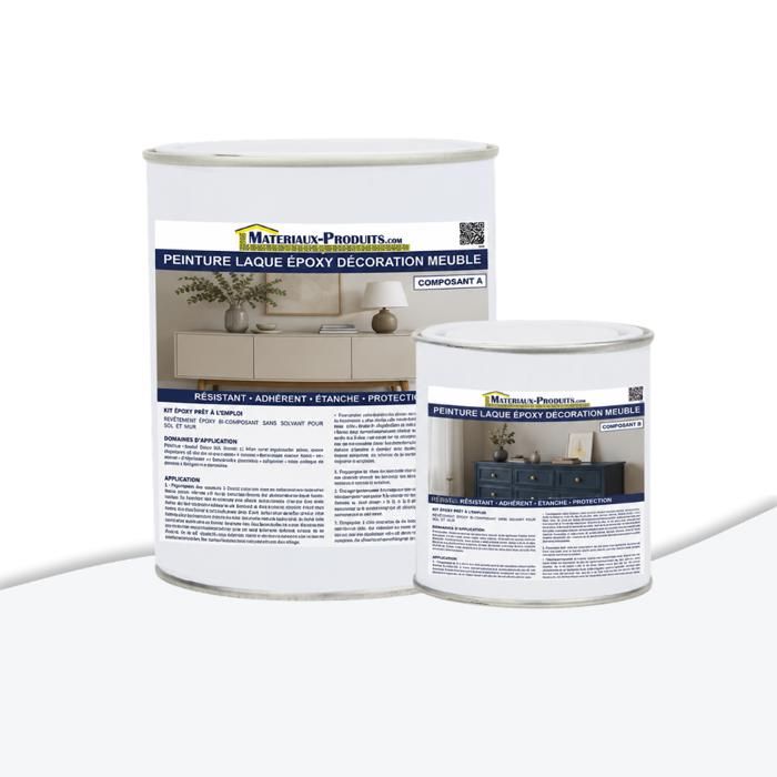 Peinture laque époxy meubles cuisine salle de bain rénovation décoration Kit de 25 Kg Blanc