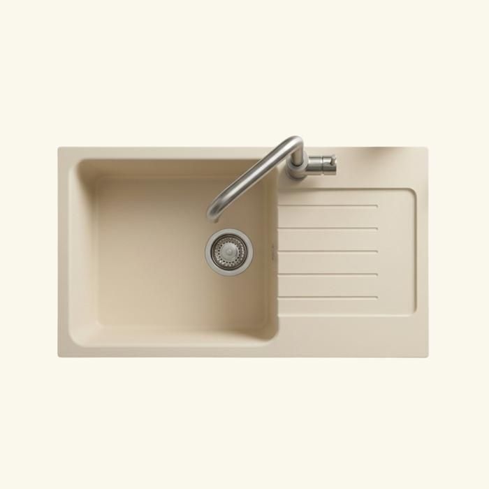Évier granit beige Luisina DOLCE 1 grand bac 1 petit égouttoir 500x790 Évier granit beige Luisina DOLCE 1 grand bac 1 petit égouttoir 500x790