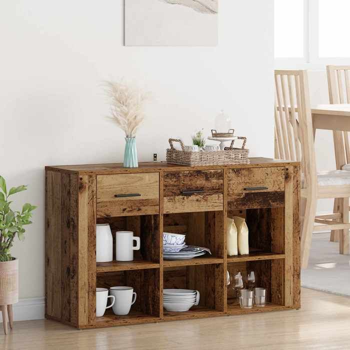 Vaisselier Meuble Rangement - vidaXL - Buffet(1 pc) - bois dingénierie - bois ancien - 100 x 30 x 595 cm@uvd43e