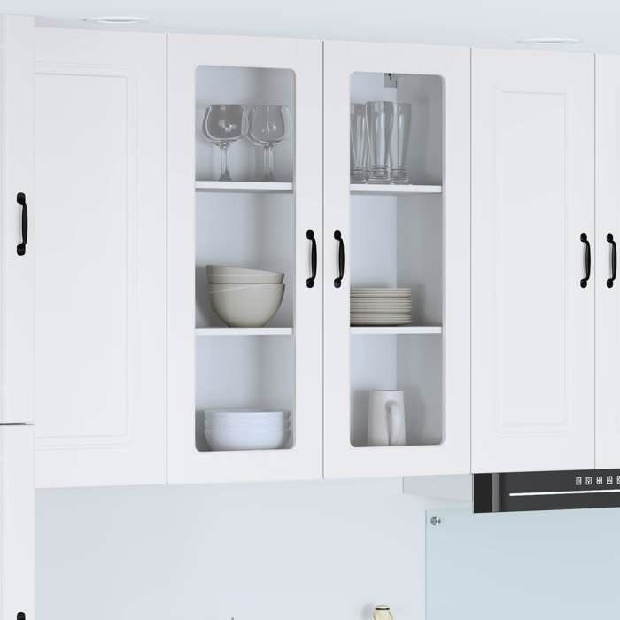 vidaXL Cabinet 80 x 31 x 100 cm en Bois dingénierie avec porte vitrée pour exposer la vaisselle 2 portes et 3 étagères 13908