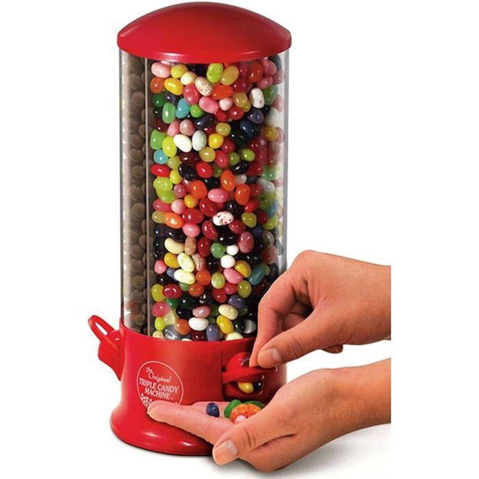 Distributeur Bonbons Chewing Gum Cacahuètes Compartiments 29 x 13 cm