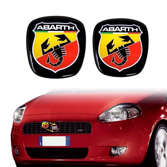 Autocollant 3D Abarth Remplacement Logo pour Fiat Grande Punto, Antérieur + Postérieur