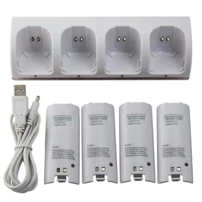 Dock Caricabatterie Per Telecomando Wii + 2 Batterie Ricaricabili – Nero, Nuovo, Garanzia 1 Anno