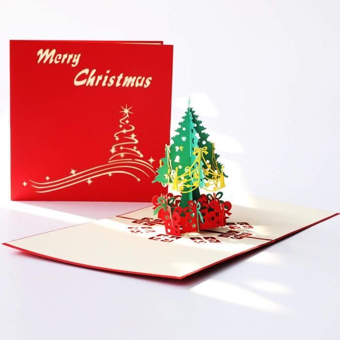 Cartes De Noel 3d Pop Up Carte De Voeux Sapin De Noel Cartes Pliees Avec Enveloppe 192 Cdiscount Beaux Arts Et Loisirs Creatifs
