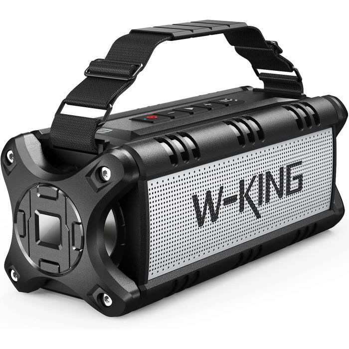 W-KING 50W(70W Peak) Enceinte Bluetooth Portable & Batterie de Recharge 8000 mAh, Autonomie 24 hrs Haut-Parleur IPX6 Extérieur