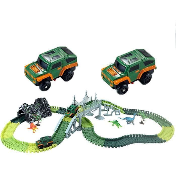 Circuit voiture dinosaure - Jouet dinosaure et petite voiture enfant - L' Enfant