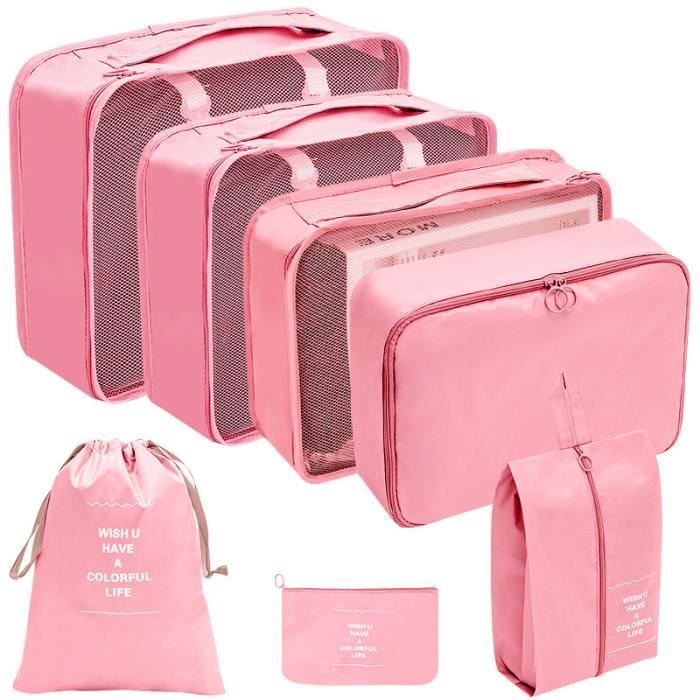7 pi ces rose Ensemble de Sacs de Voyage de Grande Capacit Sac