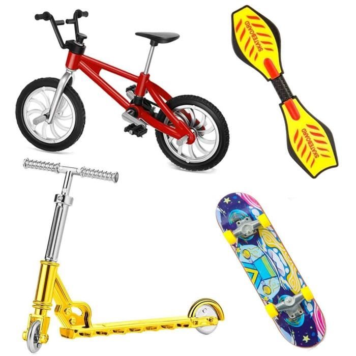 Kit Skatepark Miniature 17 Pièces – Avec 2 Fingerboards, 2 Mini Vélos, Rampes – Jouet Pour Enfants 6 Ans Et +