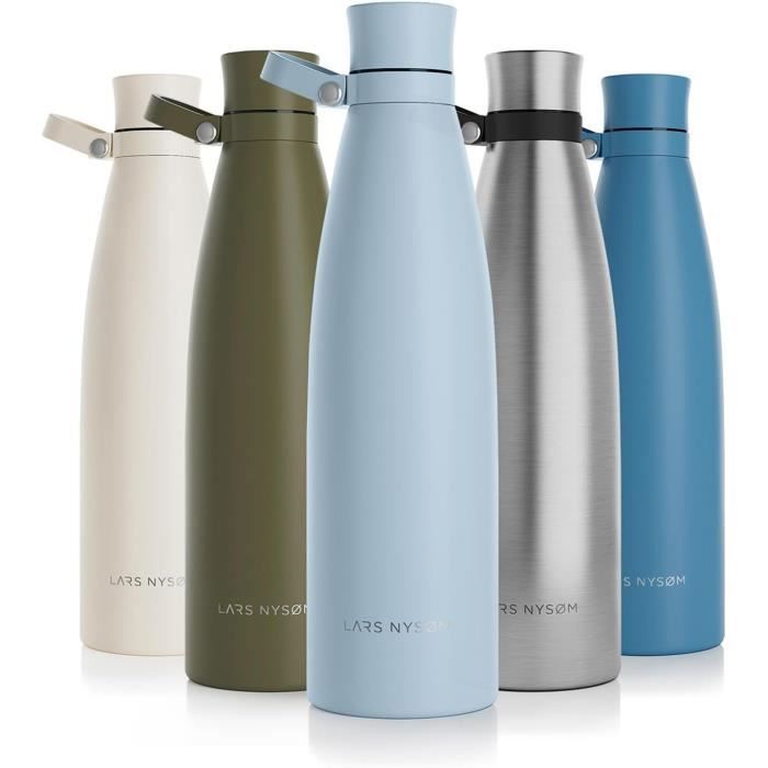 Gourde Inox 1000Ml | 1L Bouteille D‘Eau Isolée Sans Bpa | Gourde Étanche Pour Le Sport, La