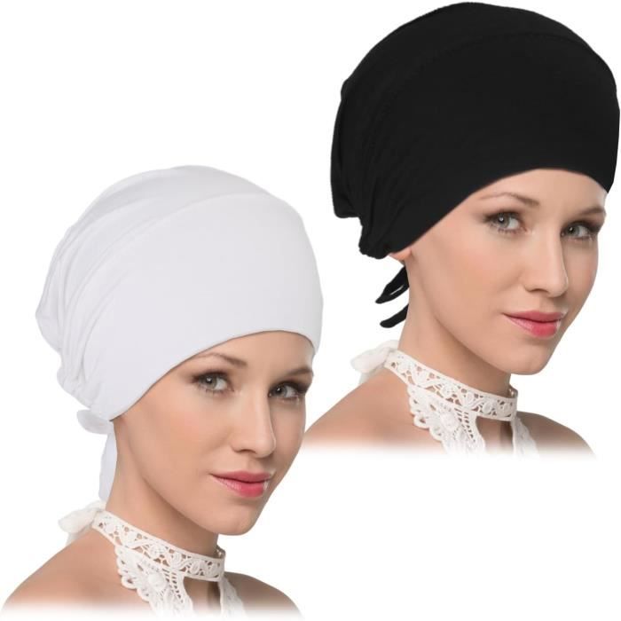 Bonnet Femme Pour Hijab - Blanc - 100% coton