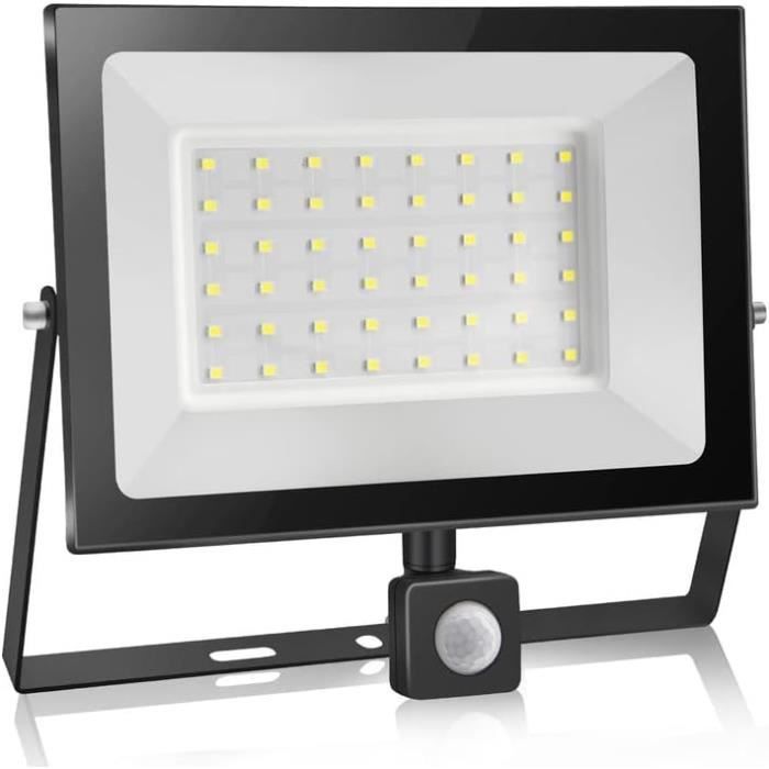 RIGIDON Projecteur LED Extérieur 50W - Détecteur Mouvement - 5000LM - IP66 - Pour Jardin, Garage, Allée