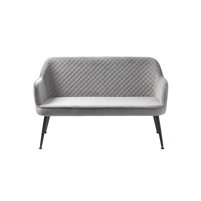 Berrie Banquette en velours gris. Berrie Banquette en velours gris.