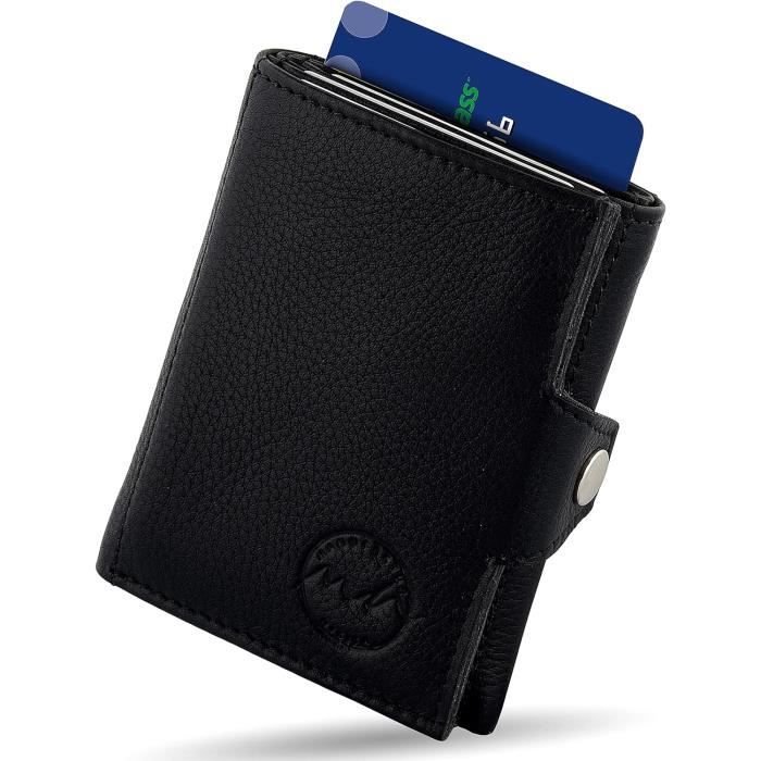 Portefeuille Homme Cuir Bleu Napa Hide - Bifold Avec Protection RFID