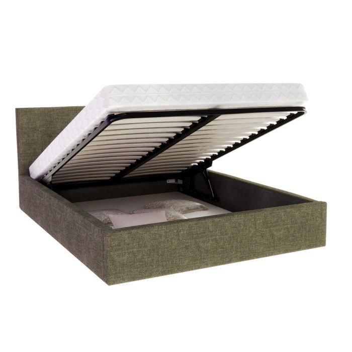 Lit coffre Tolsa 120 x 200 cm avec sommier à lattes relevable Vert olive