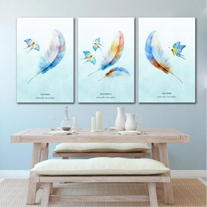 Images de mur de peinture de toile de papillon de plume aquarelle
