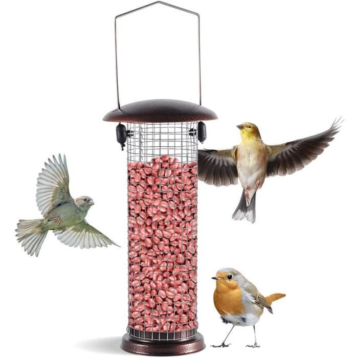SALUTUYA mangeoires à oiseaux suspendues en maille métallique Mangeoire à  oiseaux sauvages à l'extérieur de la maille jardin - Cdiscount