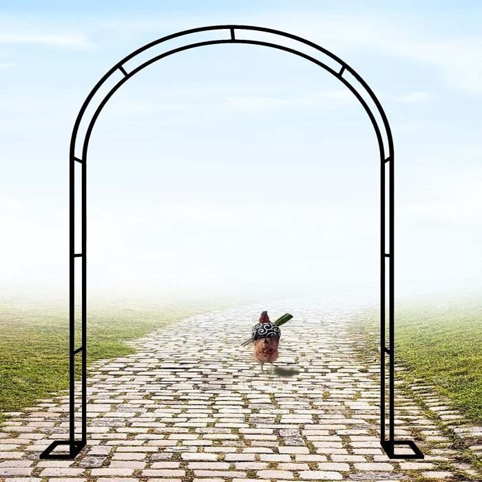 Arche De Jardin Gardebruk 240x140x37cm - Support Plantes Grimpantes En Métal Powder-Coated Noir - Décoration Extérieure