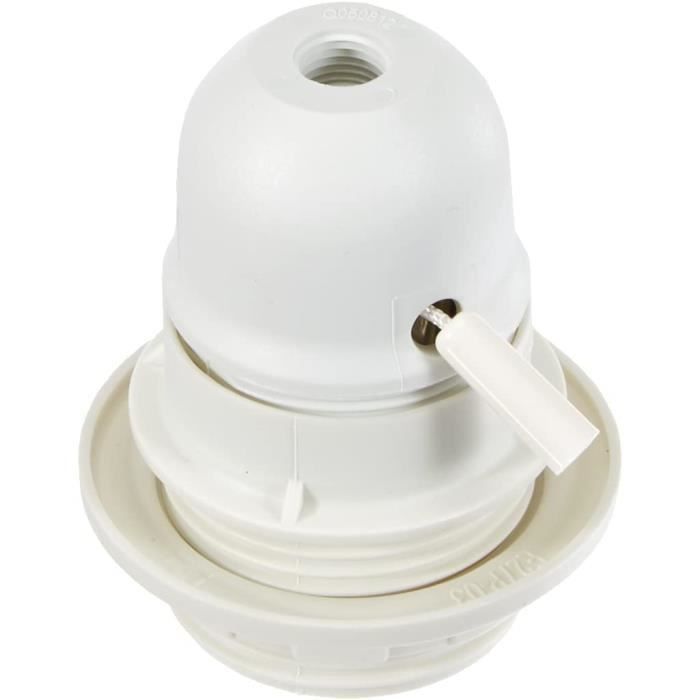 Douille De Lampe E27 Avec Interrupteur à Tirette - Support Plafonnier Noir - Chaîne De Traction - Installation Facile - Pour Ampoule Standard