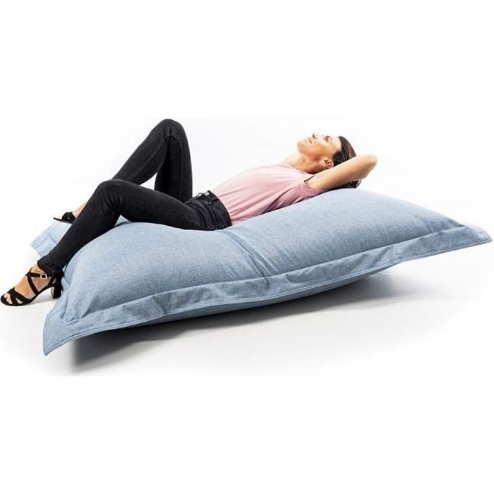 Pouf Poire XL Intérieur, Déhoussable, Salon, Chambre, Tissu Stretch élastique, Taupe BiG52