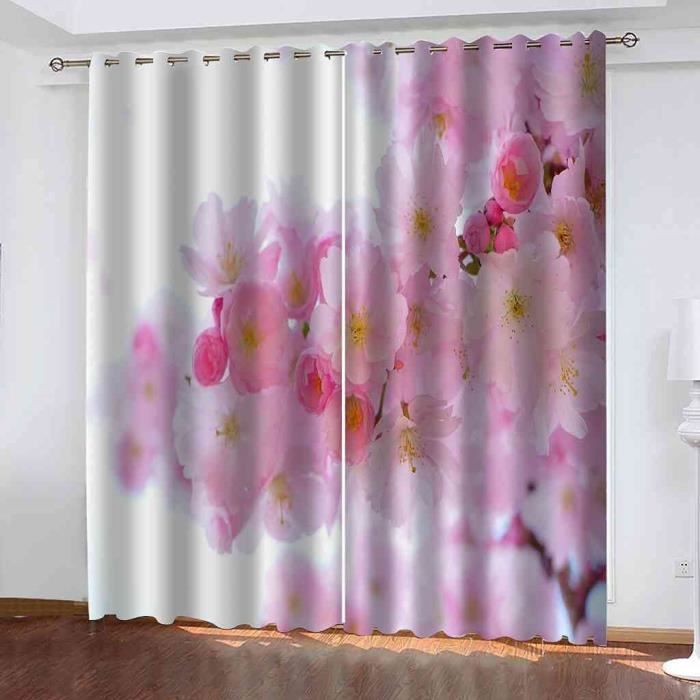 Paire De Rideaux Occultants Motif Floral - Beige - 140x260 Cm Polyester 93265080