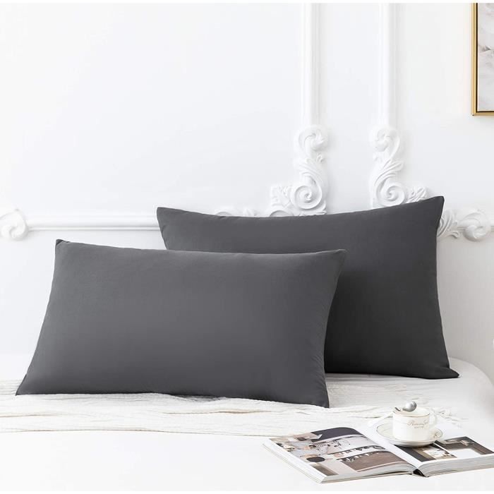 Fermeture éclair oreiller linge de lit schließbare longueur 50 cm gris foncé