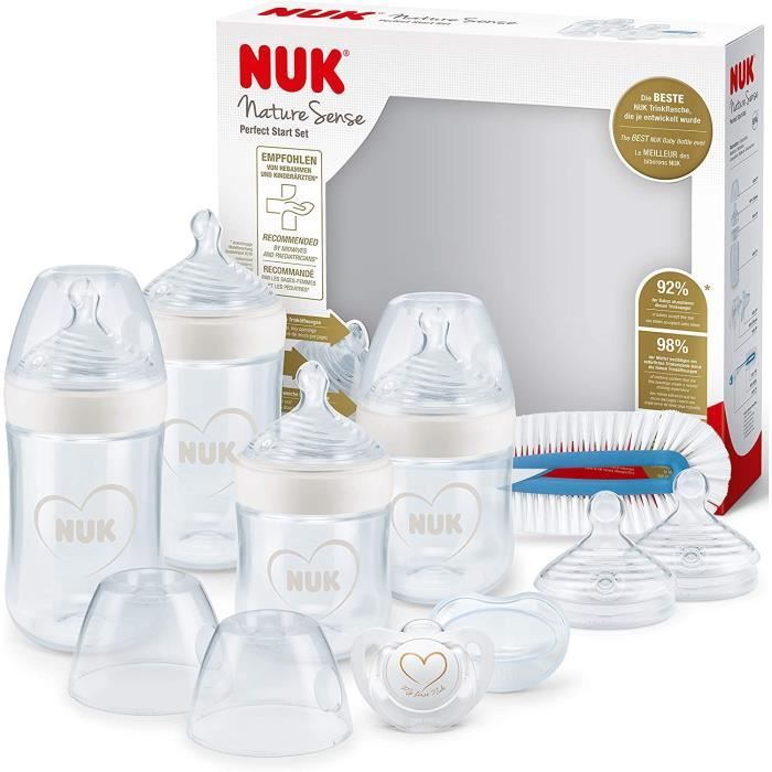 197 Nuk Nature Sense Coffret Naissance De Biberons 0 18 Mois 4 Biberons Anti Coliques Une Sucette Un Goupill Cdiscount Puericulture Eveil Bebe