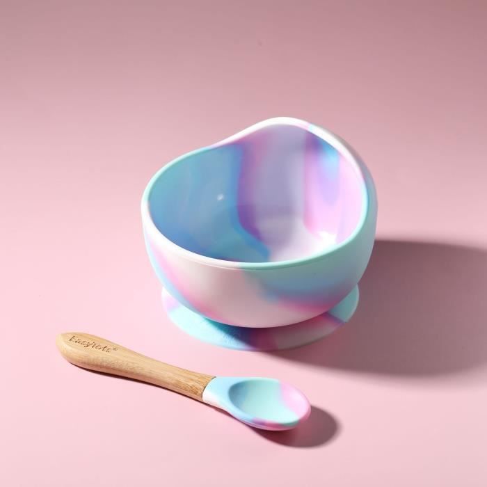 Bol à Ventouse Anti-Dérapant Pour Bébé – Avec Cuillère Change-Couleur, Couvercle, Pour Enfant 6 Mois Et Plus - 9