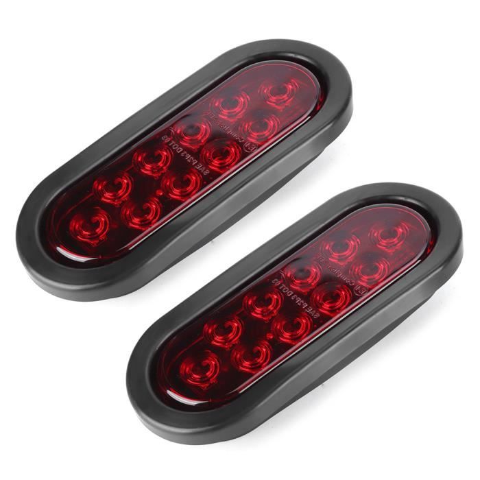NEW SUN Lot De 2 Feux De Gabarit LED Ronds De 5,1 Cm Pour Remorque, Camping-car, Bateau, Remorque, Feux De Gabarit LED Rouges 4 Diodes 12 V étanches