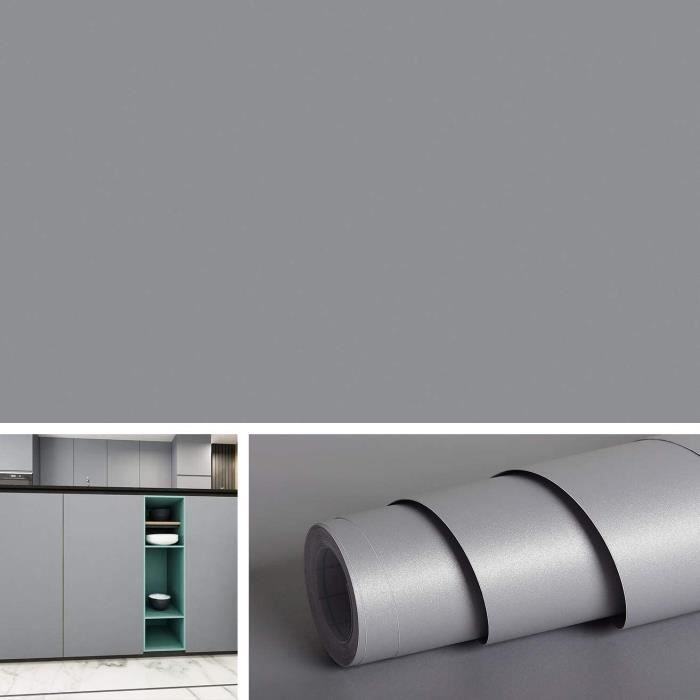 Papier Adhesif Effet Béton Clair 40CMx10M Papier Peint Adhesif Mural Blanc Imperméable Papiers