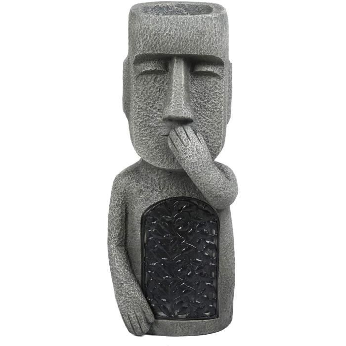 Statue de jardin en résine représentant l'île de Pâques, ne parle pas