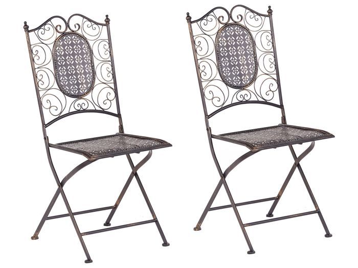Lot de 2 chaises de jardin noires BORMIO