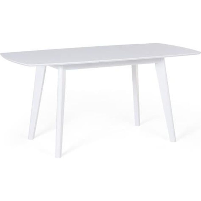 table de cuisine extensible - beliani - sanford - blanc - contemporain - rectangulaire