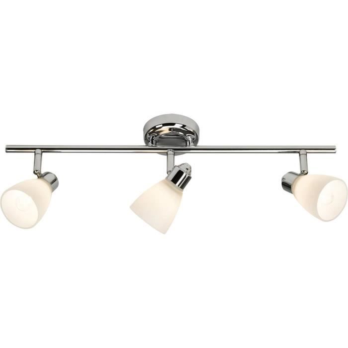 Spot - BRILLIANT - Kensington - Argent - 3 ampoules - Articulé - Intérieur