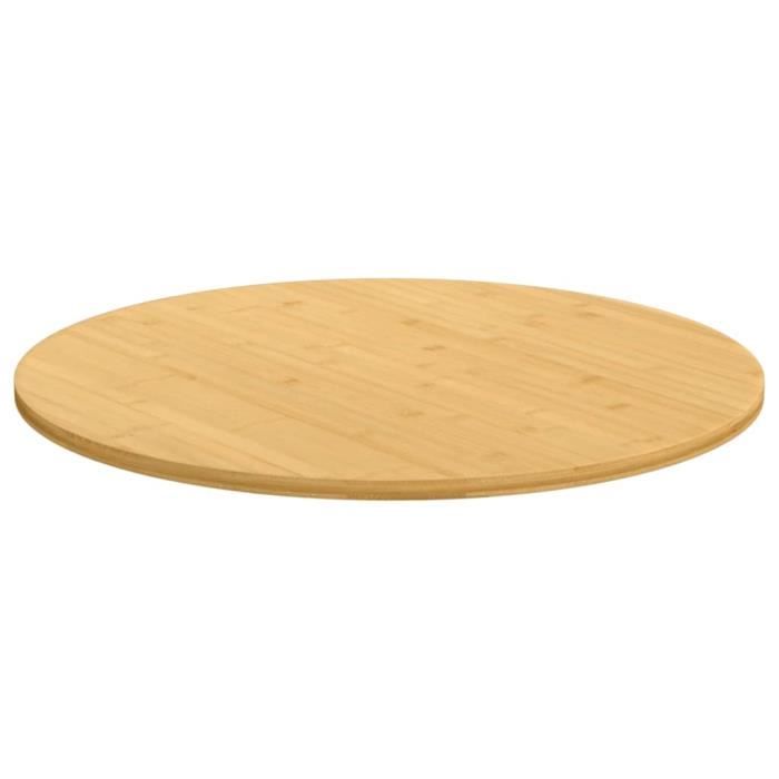 Plateau de table en bambou verni - Diamètre 80 cm - Forme ronde