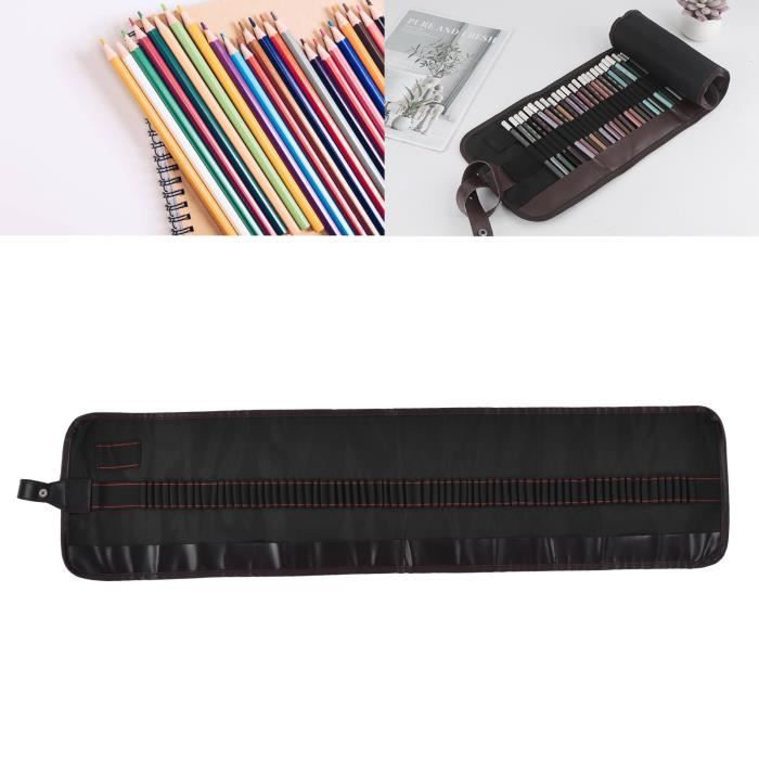 Trousse à Crayons Enroulable 72 Trous En Toile - Style Constellation - Pour Artistes Et Étudiants