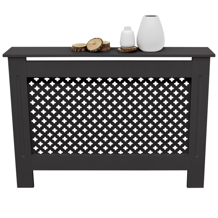ECD Germany Cache-Radiateur Chauffage Moderne - 112x19x82cm - Noir Étagère en Bois MDF Housse Décorative Robuste Motiv Nid ECD Germany Cache-Radiateur Chauffage Moderne - 112x19x82cm - Noir Étagère en Bois MDF Housse Décorative Robuste Motiv Nid