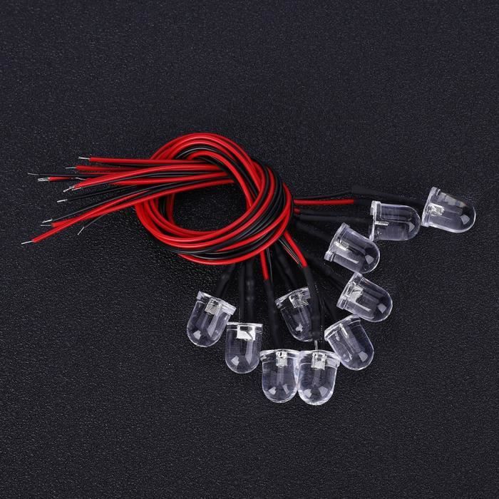 10 Lentilles Convexes Diamètre 16mm, Hauteur 7mm – Plat, Pour LED Ou Torche – Uxcell