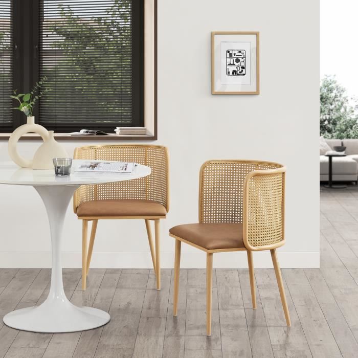Lot de 2 chaises de salle à manger Flen 75 x 52 x 49 cm marron
