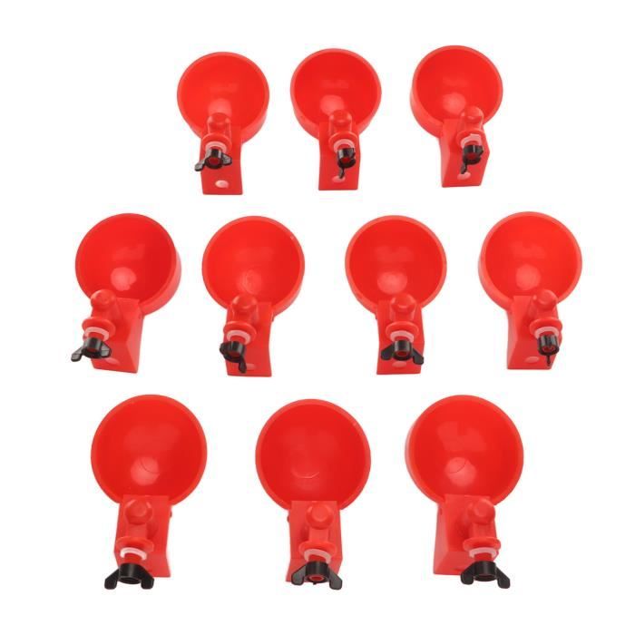 Lot De 6 Abreuvoirs Automatiques Gobelets Eau Poules DIY – Orange – Distributeur Volaille Facile à Installer