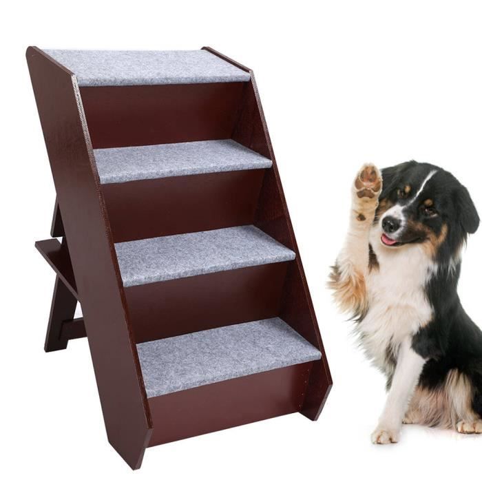 GOPLUS Escalier pour Animaux 3 Marches, Rampe en Mousse pour Chien, avec Pente Douce, Fond Antidérapant, Échelle pour Chien avec Brosse Pratique, Housse Amovible et Lavable GOPLUS Escalier pour Animaux 3 Marches, Rampe en Mousse pour Chien, avec Pente Douce, Fond Antidérapant, Échelle pour Chien avec Brosse Pratique, Housse Amovible et Lavable