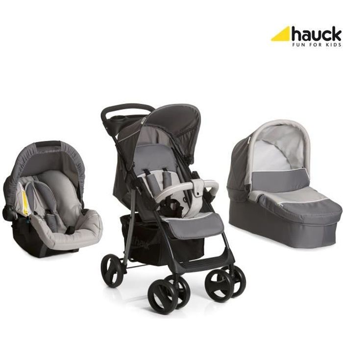 Poussette combinée 3 en 1 HAUCK Trio Shopper SLX - Stone gris - Compacte et  légère - Cdiscount Puériculture & Eveil bébé