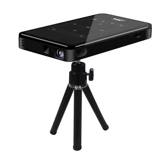 Hililand projecteur HD Mini projecteur de poche HD Smart DLP portable HDMI USB Home Theater Media Player (prise UE)