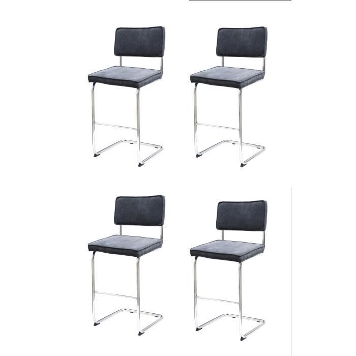 4 SEVILLA Revêtement tissu Lot bar métal de chaises de en AR4jL5