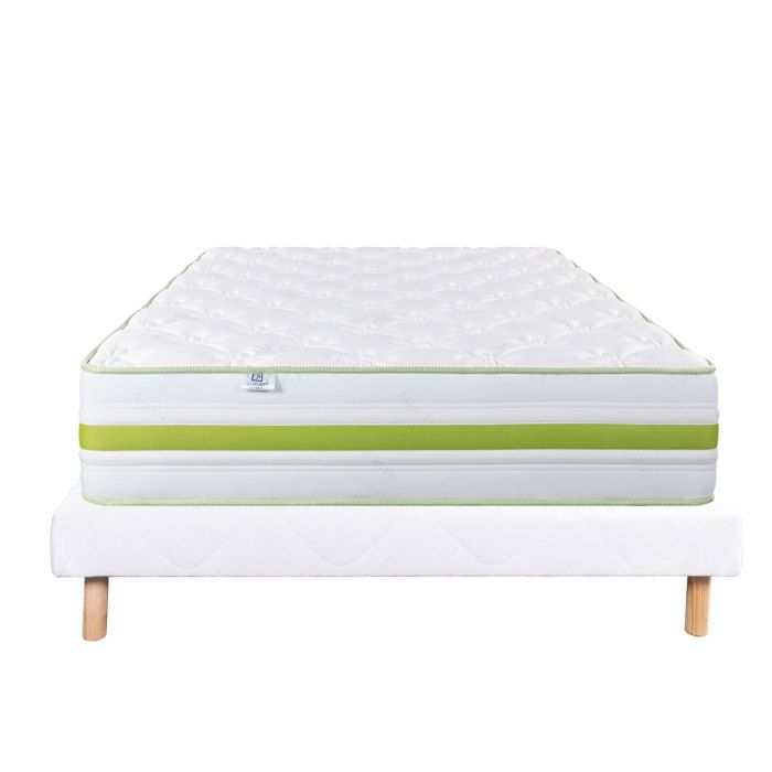 LUXURY LITERIE - Ensemble matelas + sommier - RÊVERIE - 160 x 200 cm - Tapissier - Ferme - Face été/hiver