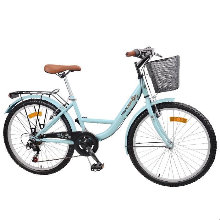 Vélo de ville 24'' MERCIER - 6 vitesses - cadre enjambement bas - bleu - fille