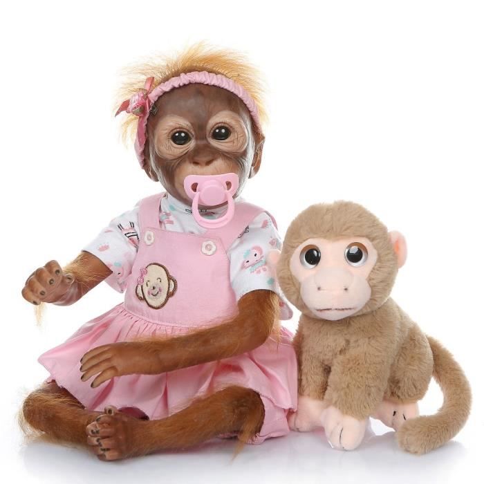 52 Cm Fait A La Main Peinture Detaillee Reborn Bebe Singe Nouveau Ne Bebe Poupee Art De Collection De Haute Qualite Cdiscount Jeux Jouets